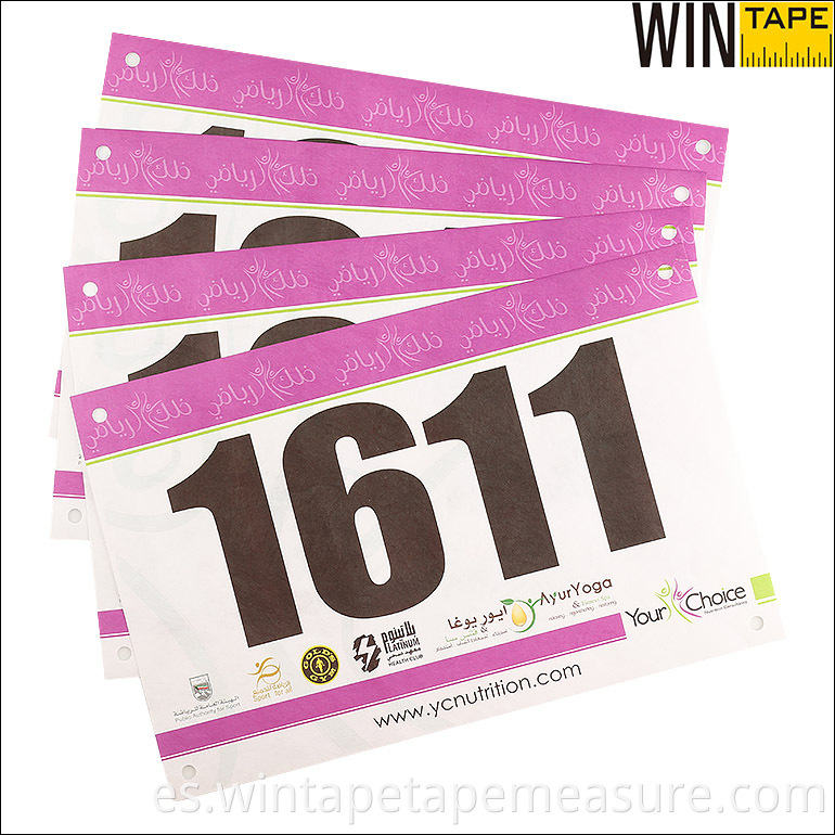 Números de babero para correr en papel impermeable imprimible personalizado para carreras de maratón